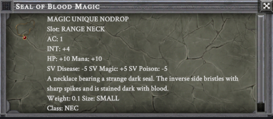 SEAL OF BLOOD MAGIC item card